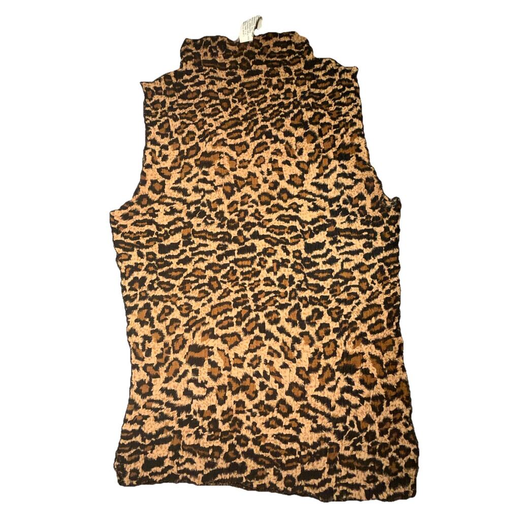 VINTAGE SMALL VINTAGE Y2K CHEETAH POPCORN WOMENS TOP (z16)